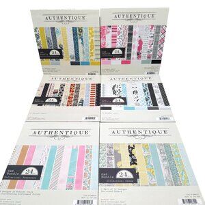 Authentique 6x6 Scrapbook 6 Paper Pad Bundle 144 Pages Double-Sided Assortment